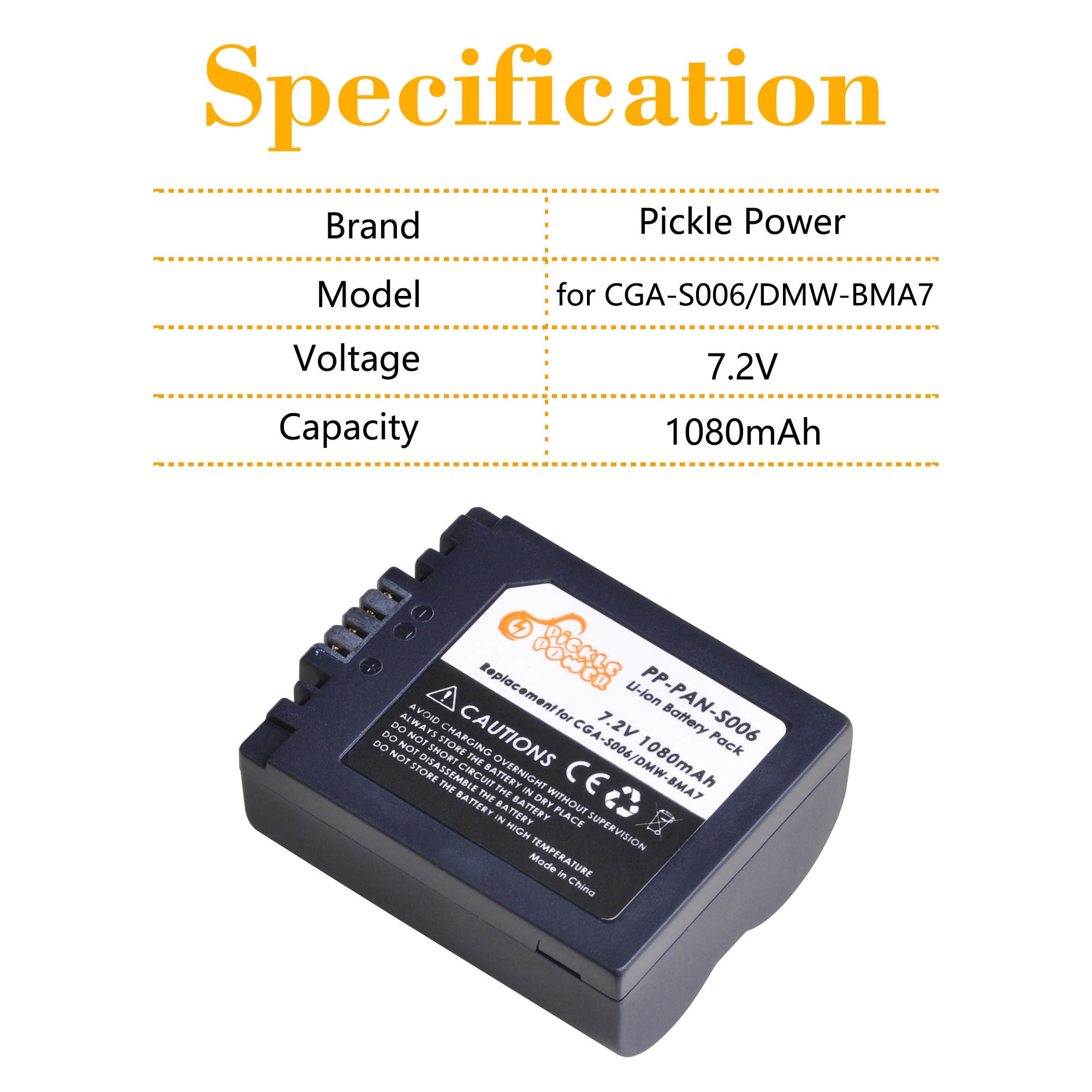 Batterie CGA-S006E et batterie CGA-S006 LCD Kit chargeur USB pour Panasonic Lumix DMC-FZ7 FZ8 FZ18 FZ28 FZ30 FZ35 FZ38 fz50.