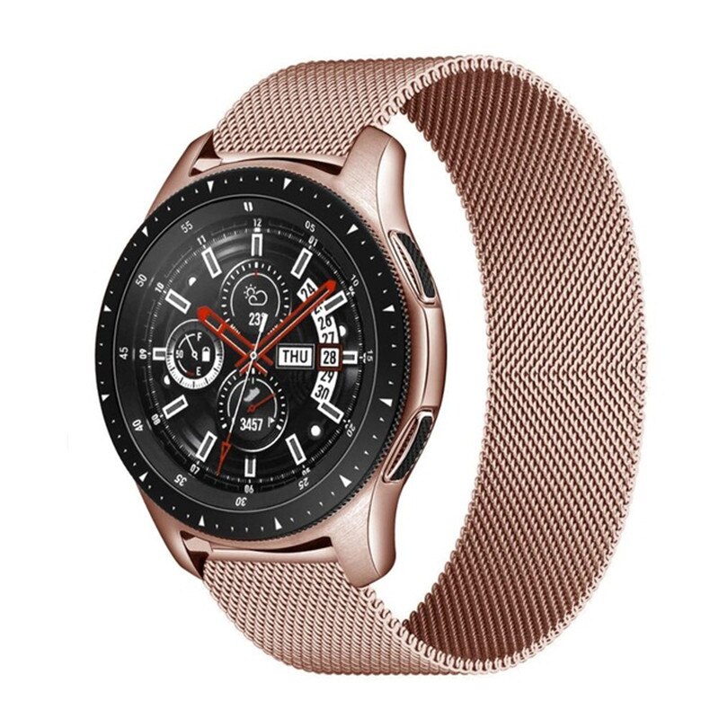 Pulsera Milanese loop correa para Samsung Galaxy ver 3 46mm 45mm activo 2 42mm 41mm de S3 Frontera, 20mm, 22mm, pulsera Huawei GT 2 banda: rose gold / 20mm watch band