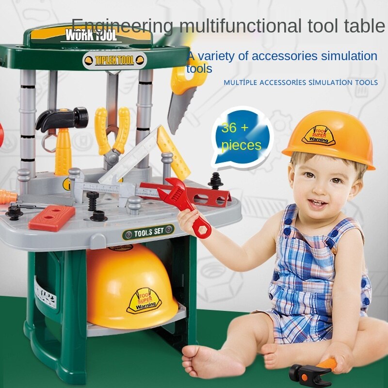 Kids Gereedschap Box Voor Tool Set Speelgoed Ingenieur Multifunctionele Onderhoud Bureau Educatief Intelligentie Pretend Play Kinderen Speelgoed