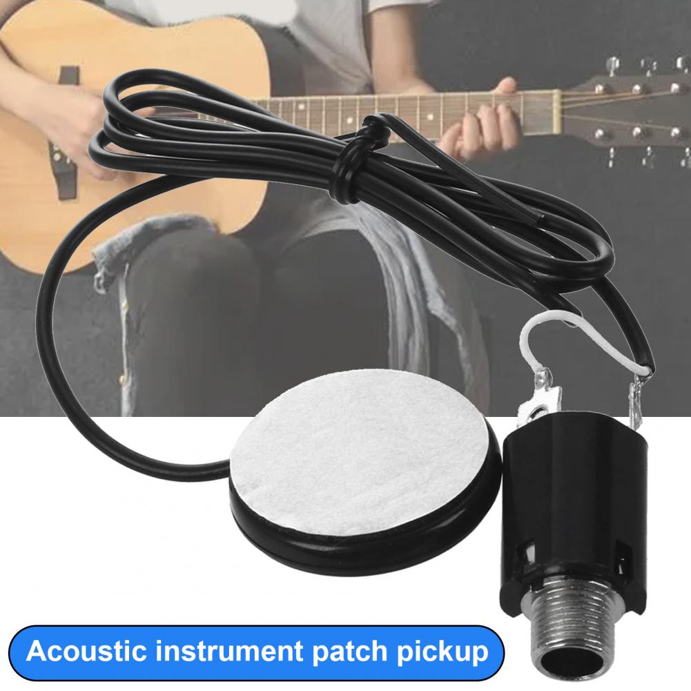 Violin Piezo Pickup Compact Guitar Pickup Mini Ultra Long Delicate Piezo Pickup Transducer with Jack