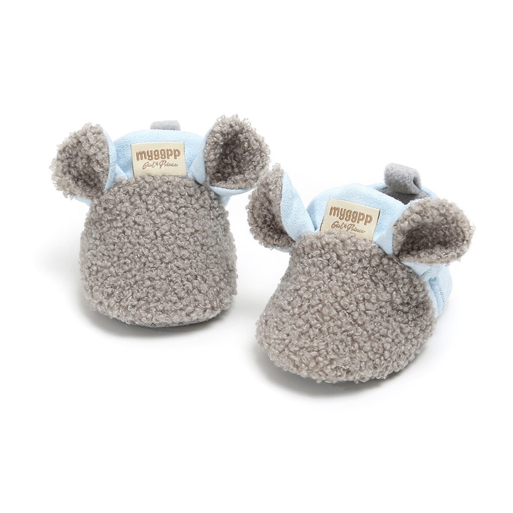 Zapatos de felpa para bebé, zapatillas gruesas de dibujos animados para recién nacidos, tenis para bebés, 1 año