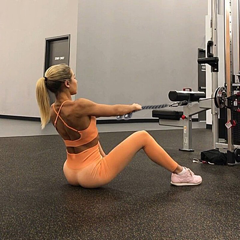 Gym pull rope mave crunches kabel pull down laterals biceps triceps muskel træning fitness træning bodybuilding pull reb