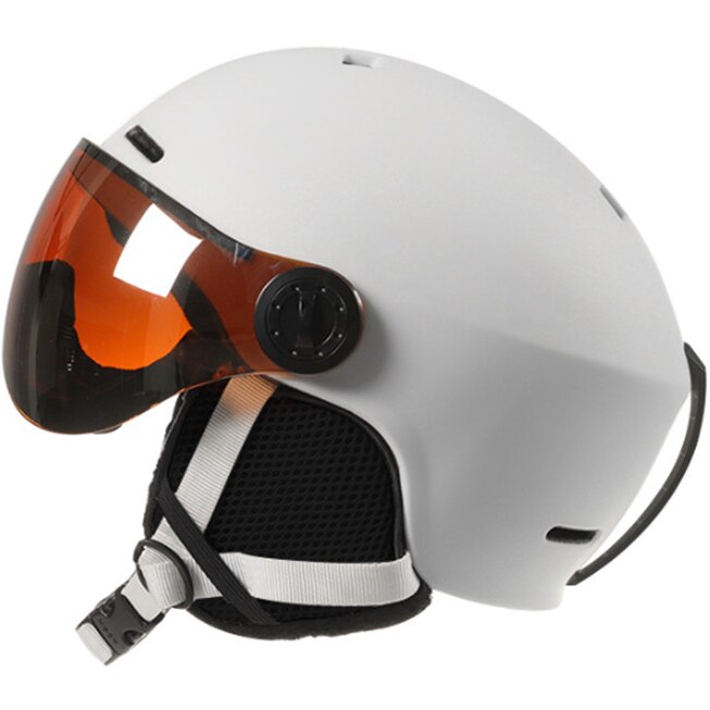 Män kvinnor barn skidhjälm med skyddsglasögon maskskydd moto snabb skateboard skoter snowboard skridskoåkning casco klättring capacete casque: Vit / L