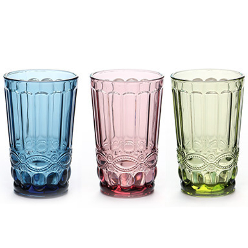 Gravyr vattenglas 3 st kopp 240ml 350ml för juice mjölk vattenglas för att dricka europeiskt glas te rosa blågrön