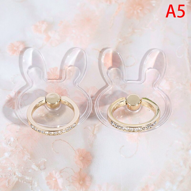 2 Stuks Transparante Mobiele Telefoon Houder Ring Universele Ondersteuning Vinger Ring Houder: A5