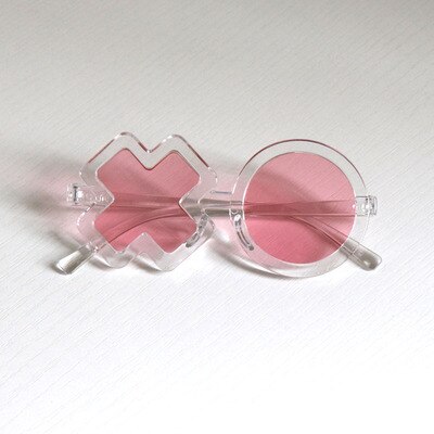 Børn briller ins med moderigtige solbriller til babyer drenge og piger uv xo bogstaver solbriller fashionable søde: Lyserød xo -234