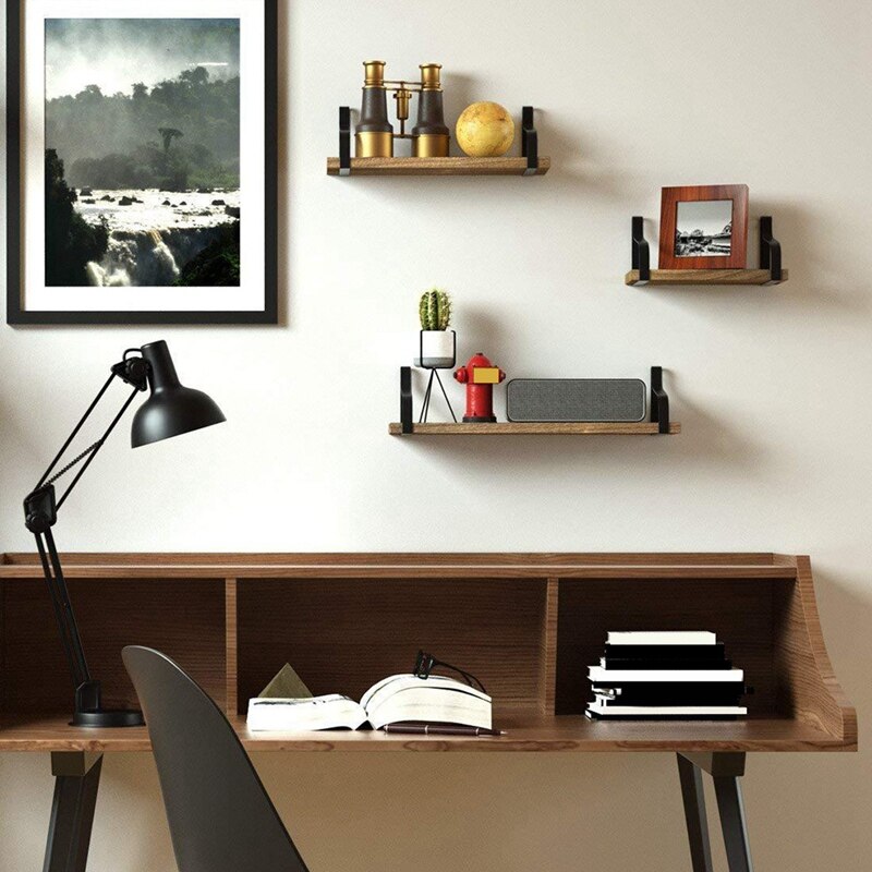 3 Piece Floating Shelf Wall Hanging, Wooden Wall S... – Grandado