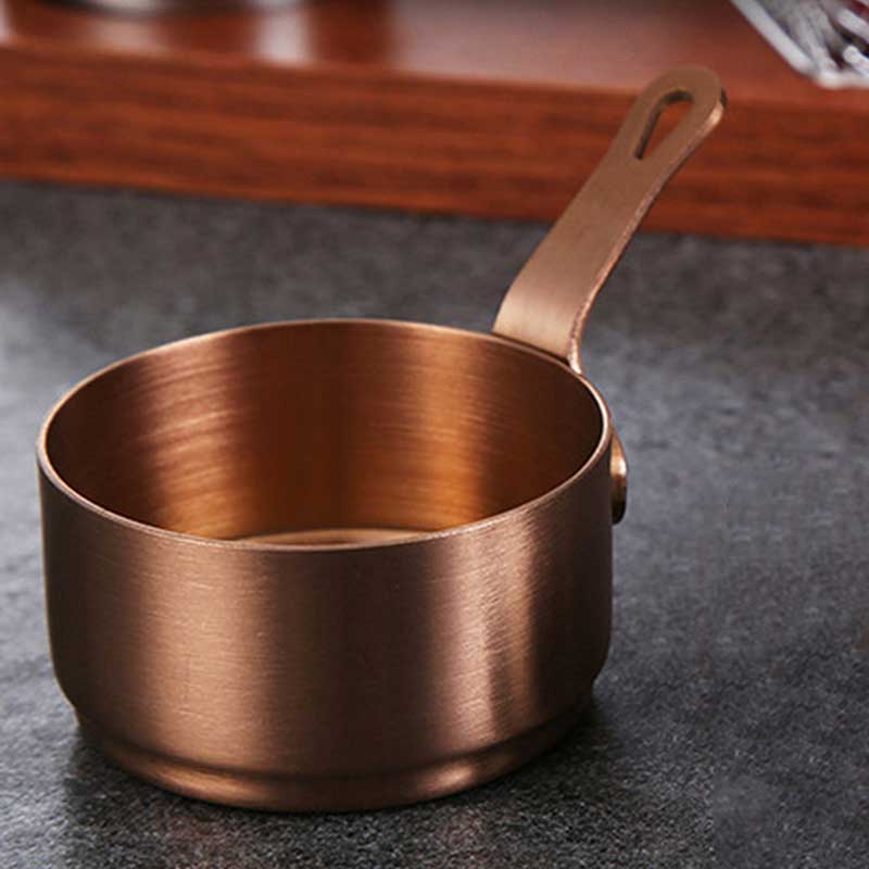 80Ml Kleine Melk Koken Saus Pan Pot Met Lange Steel Rvs Mini Soeppan Heatingtomato Sap Container: Gold