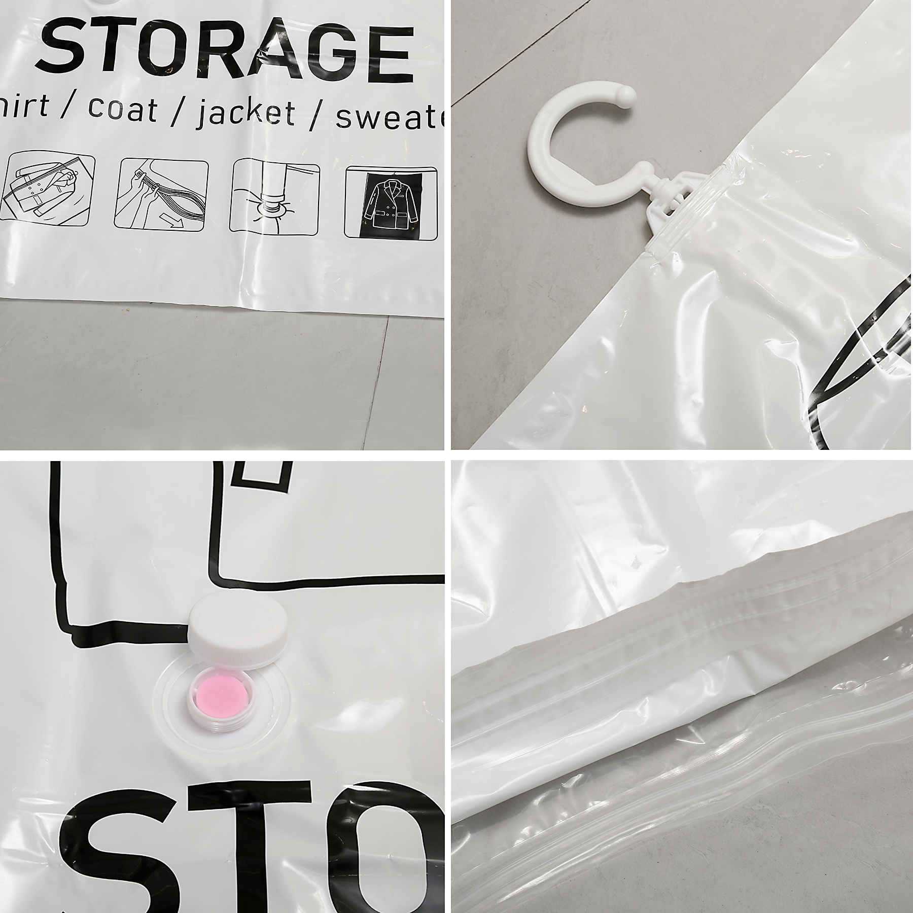 Hanging Vacuum Storage Bags, Hanging Space Saver Bags, Hanging Storage Bags for Clothes, Vacuum Sealed for Suits, Dress, Jacket