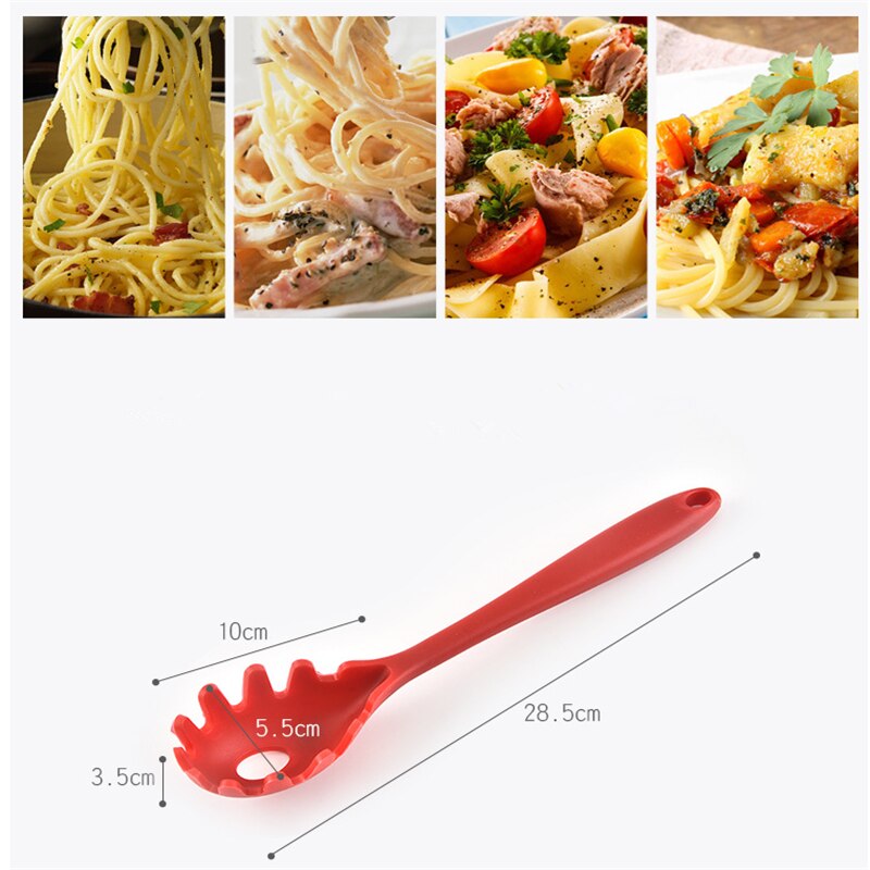 Kitchen Dishes Silicone Pasta Spoon Colander Kitchen Accessories Noodle Spoon Form for Cooking Everything for The Kitchen.8z