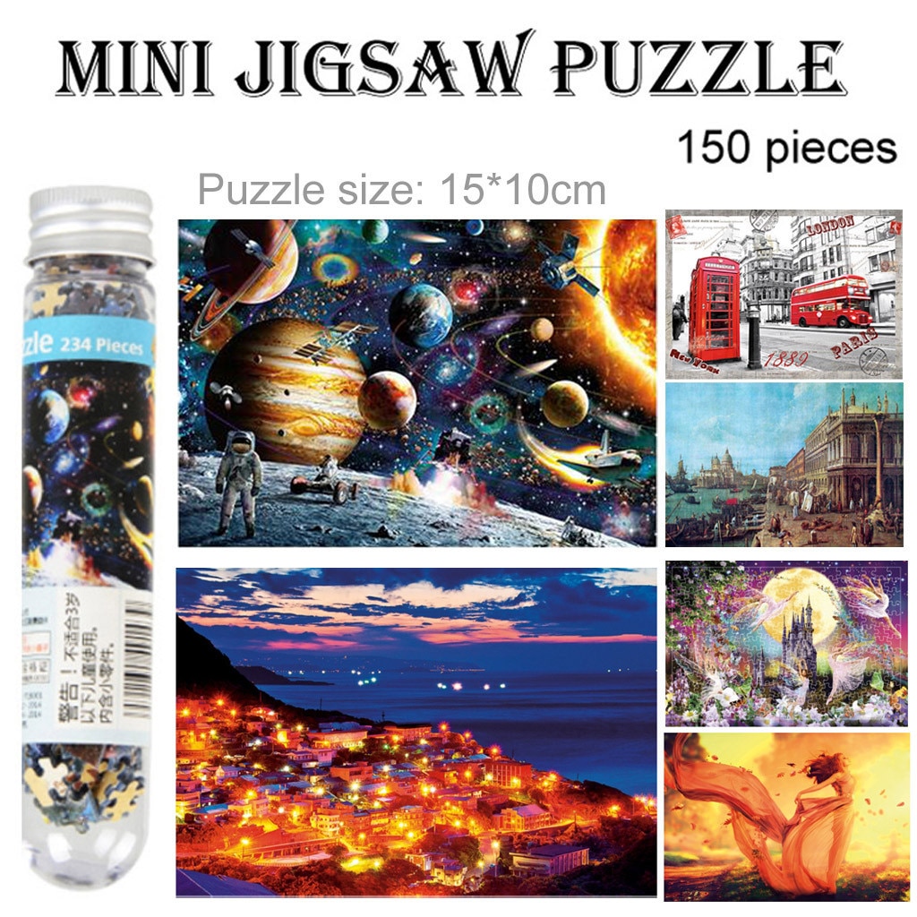Puzzle 150 Pieces Adults Mini Circular Tube Puzzles rompecabezas 150 piezas Puzzle Game Children jigsaw puzzles 150 for adults