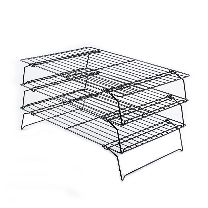 3 Lagen Stapelbaar Draad Grid Rack Pizza Brood Biscuit Bakken Tools Accessoires Multi-layer Metalen Koeling Voor Koekjes Taart stand: Default Title