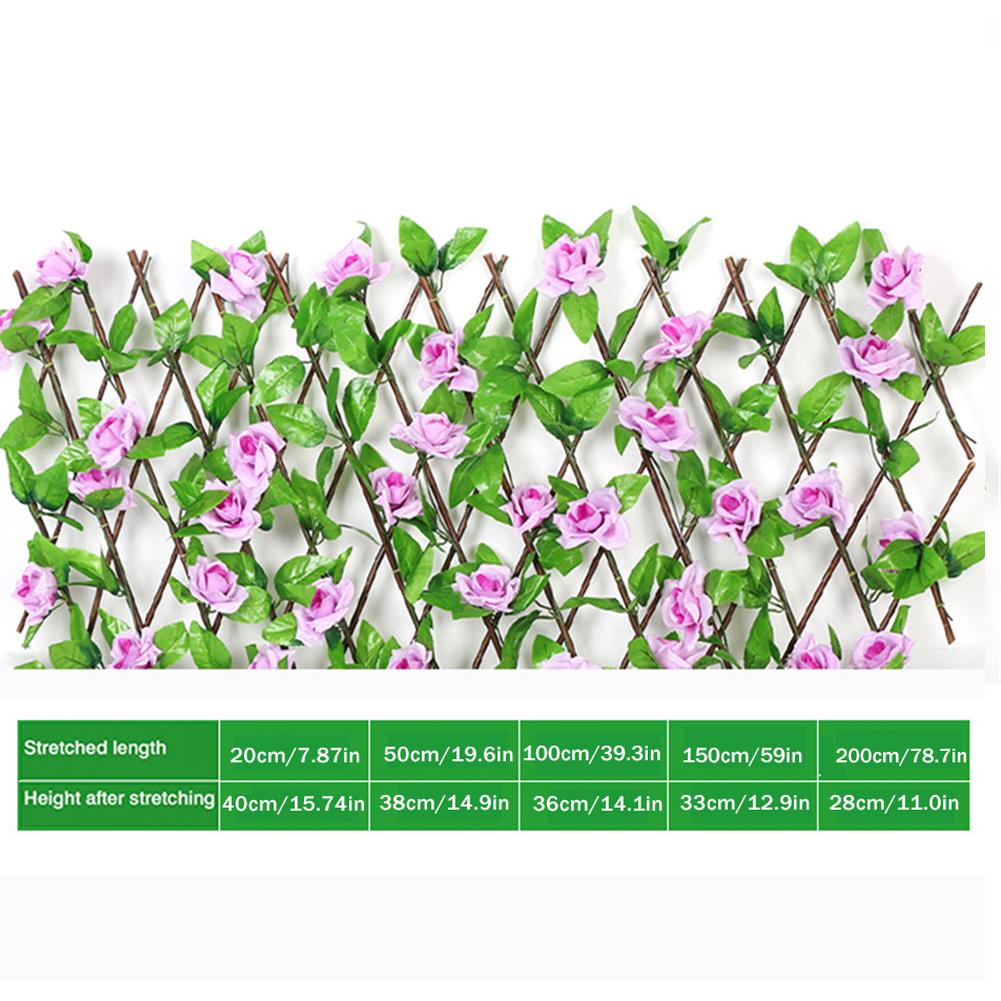 Artificial Garden Flowers Leaves Plant Fence Privacy Screen Etractable Extension For Outdoor Fencing Backyard Home Greenery Wall: C