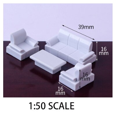 DIY sand table building material ABS Furniture 1/50 scale model tables and chairs set for miniuatre landscape DIY set CC MODEL: C