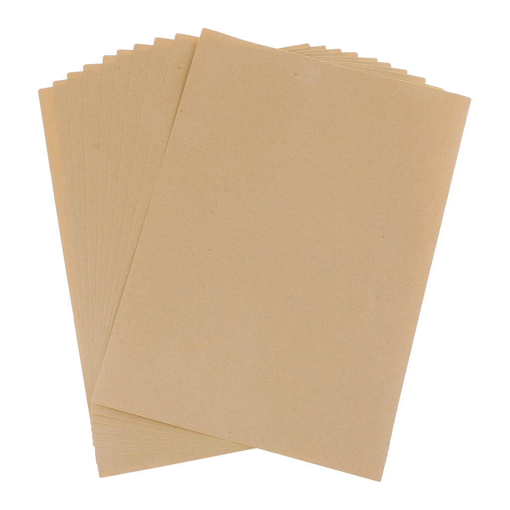 Pegatinas de papel Kraft liso autoadhesivas A4, etiquetas en blanco para oficina, papelería, etiqueta para manualidades, etiquetas adhesivas traseras imprimibles, color marrón, 10 Uds.