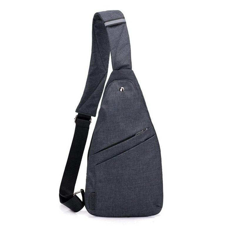 Anti-diefstal rugzak voor mannen, schoudertas voor mannen, waterdichte reistas, kleine borsttas, slanke mini crossbody tas  kl906: Zwart