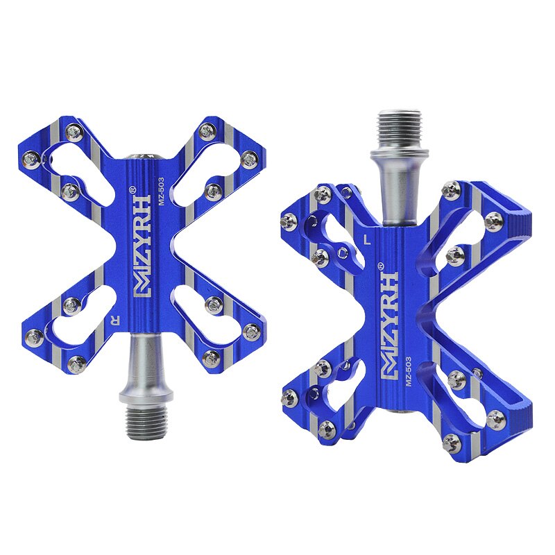 MZYRH 503 Bicycle Pedals MTB Mountain Bike 3Bearing Pedal CNC Machined Aluminum Alloy Ultralight Pedals Road Bicycle Accessories: MZ-503 Blue