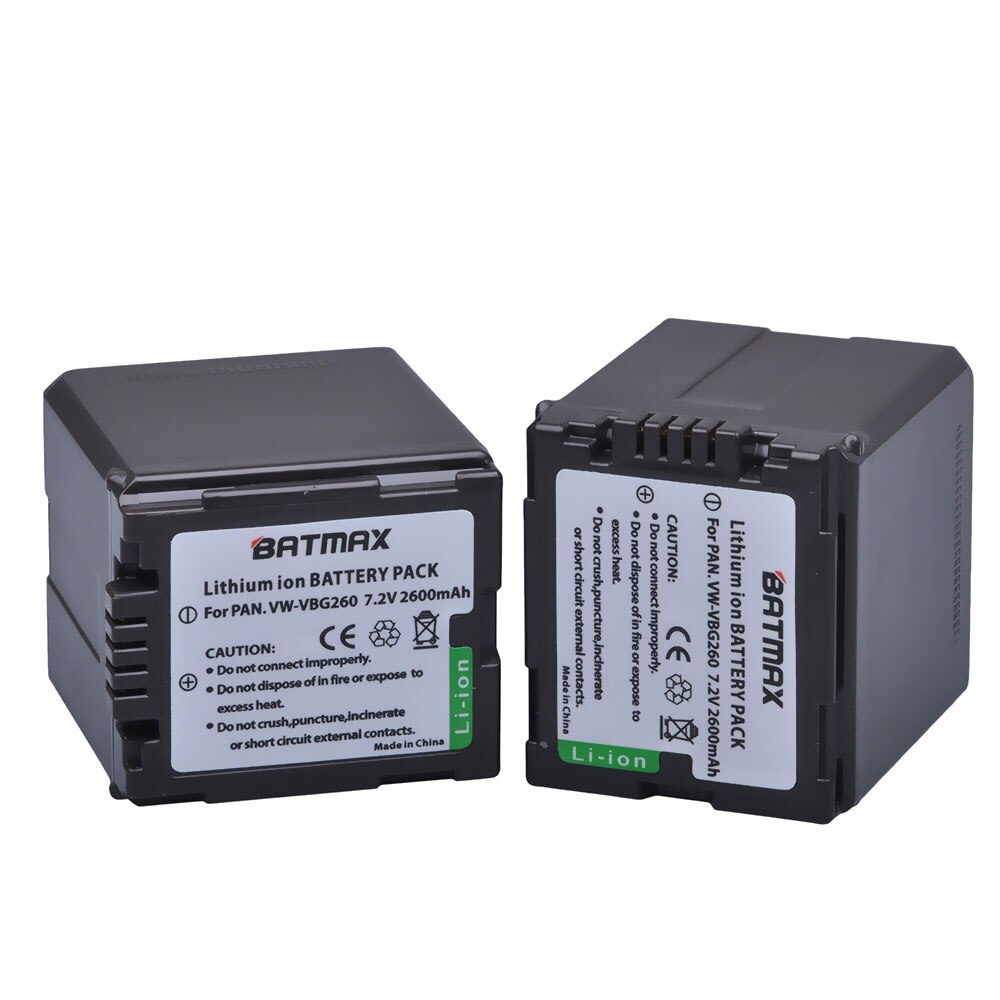 2Pcs VW-VBG260 VW VBG260 VBG130 Battery for Panasonic AG-AF100 AG-HMC150 HDC-HS300 700 HDC-SD700 T750 HDC-TM300 700 SDR-H80
