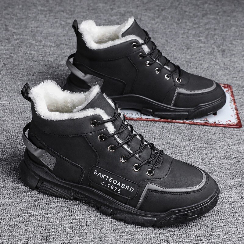Chaussures hautes en toile à lacets pour homme, chaussures à la , décontractées, garde au , hiver