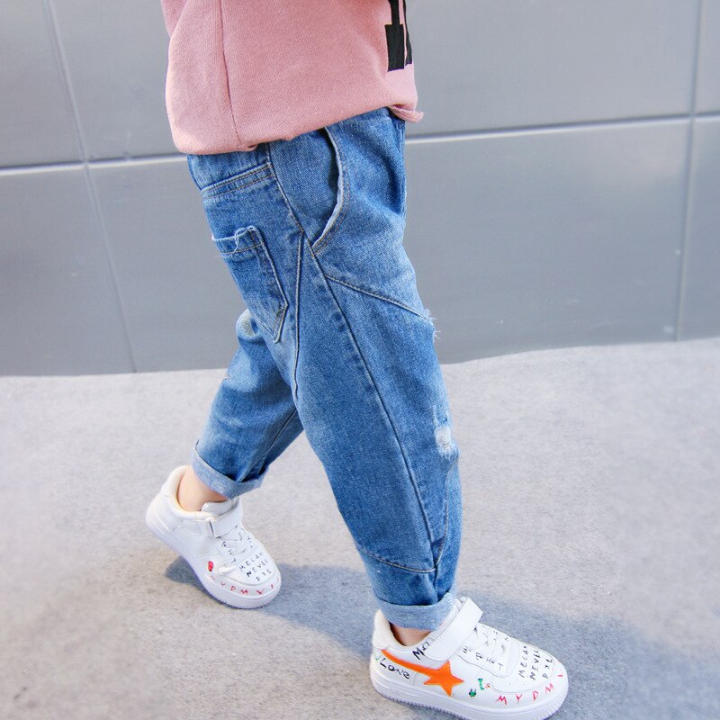 freundlicher Jeans Hosen Neue Jungen Denim Hosen gerissen See freundlicher Hosen Patchwork freundlicher Hosen für Jungen freundlicher Zerrissene Jean