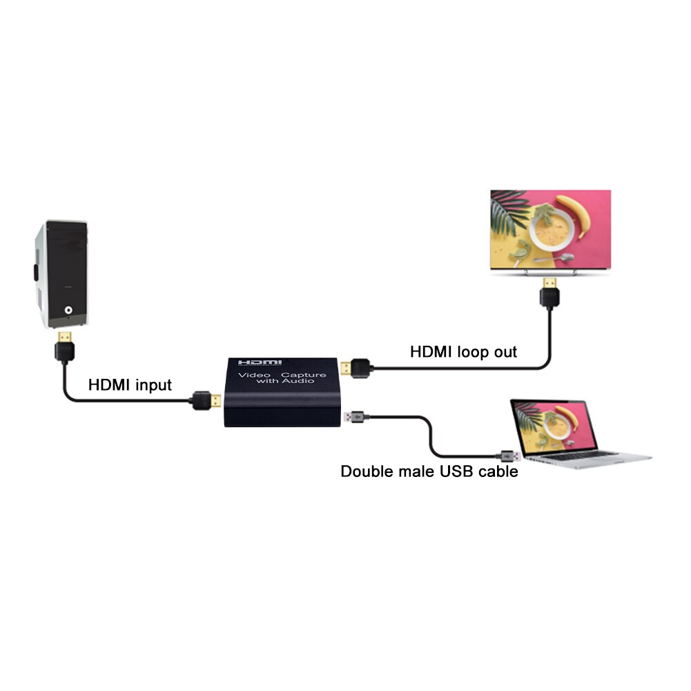 Video Capture Card To USB 2.0 1080P HD Recorder Game Recording Box Camcorder Action Cam For High Definition Acquisition