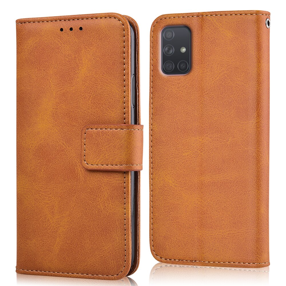 For Samsung A71 Case For On Samsung Galaxy A71 A 71 Coque Wallet Case For Samsung Galaxy A71 Book Flip Cover: niu-Yellow