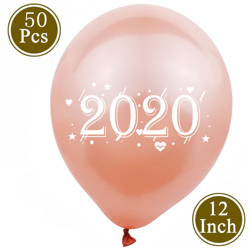 15pcs Printed Balloons Rose Gold Number Latex Confetti Balloons Happy Year Wedding Birthday Party Decorations 83D