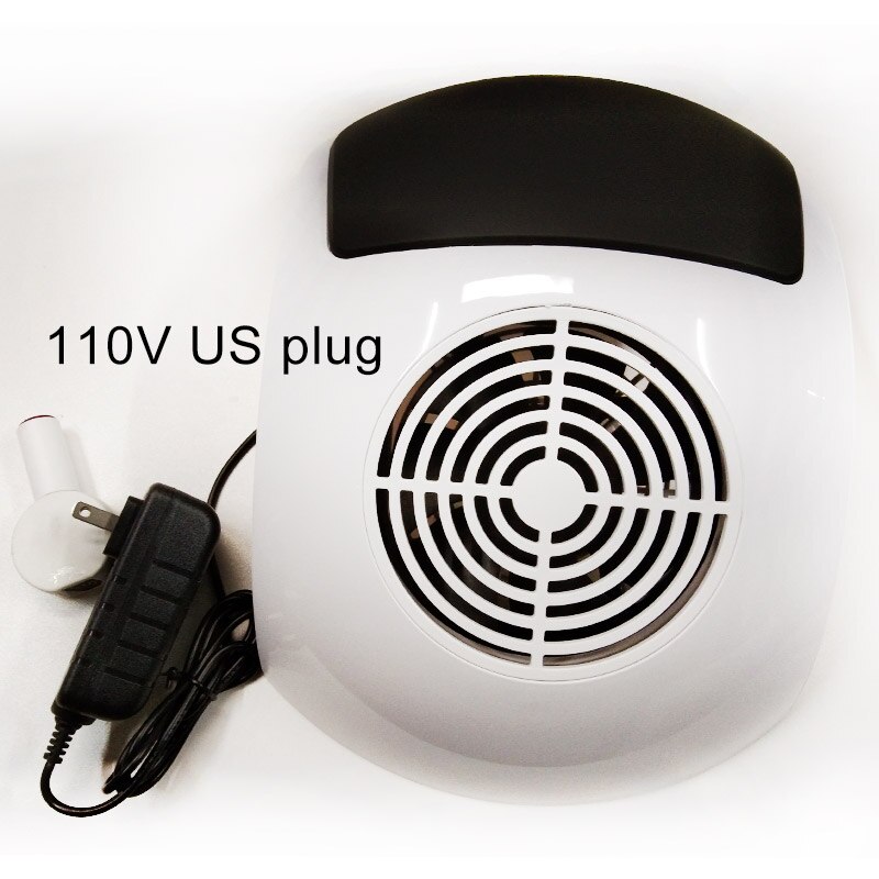 80W Nail Stofafzuiging Collector Nail Art Salon Apparatuur Nail Stofzuiger Machine Met 1 Stofzak: BQ607-white-US