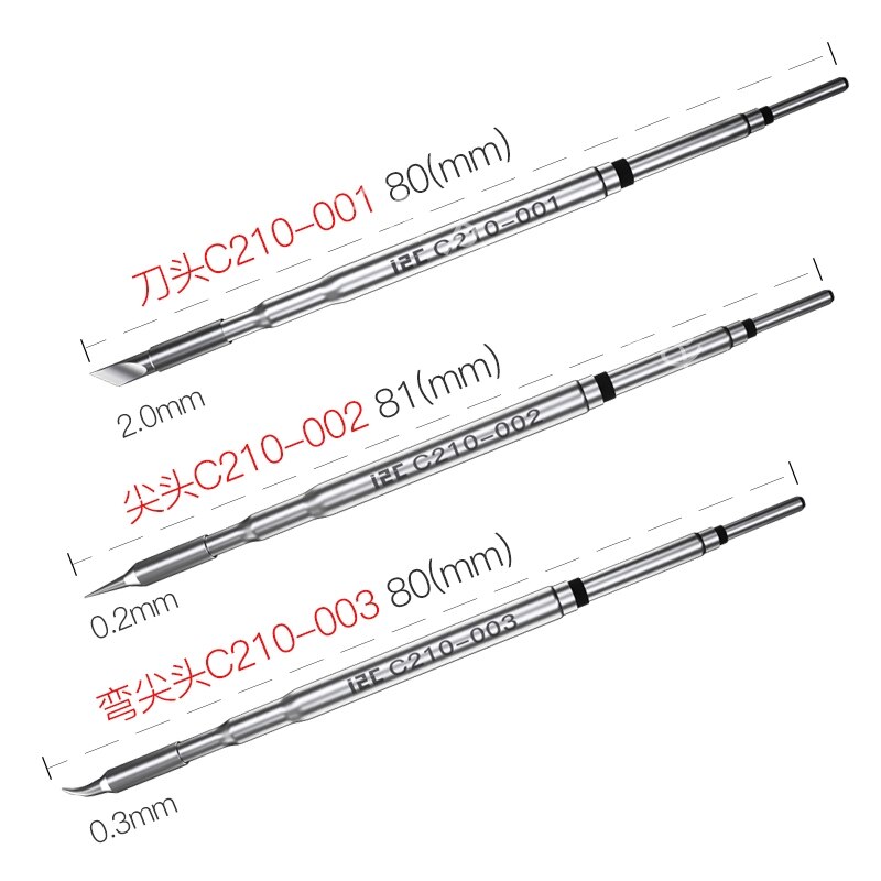 OEM MasterXu i2C C210 001 002 003 Series Soldering Iron Tips Curve Sharp Blade for JBC Original T210 Handle SUGON T36 Welding