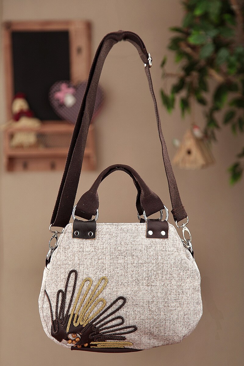 Sac à Main Bowling Femme En Denim Bleu Et Rose - Bandoulière Et Poignée - Neuf
