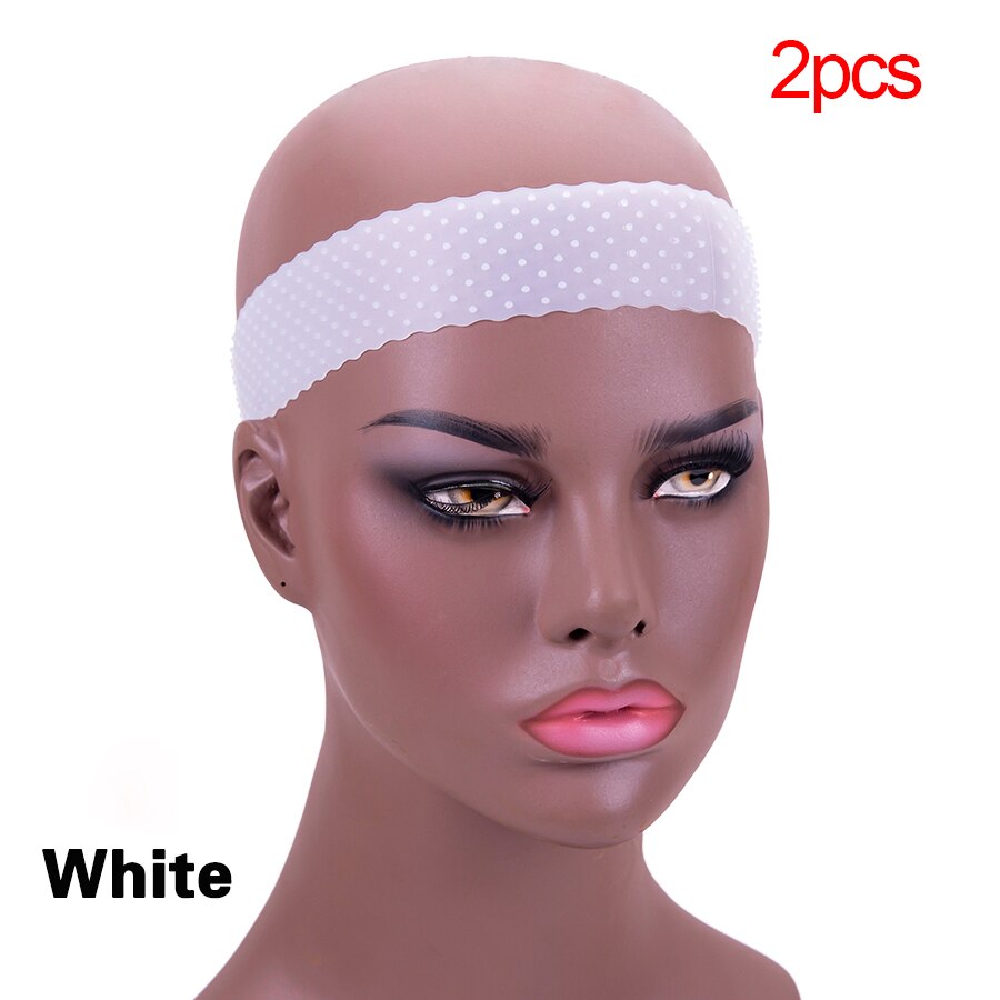Stirnband Perücke Zubehör Silikon Band Für Perücke Einstellbar Silikon Stirnband Für Perücken Frauen Haar Band Transparent Gummi Haar: 2pcs-white