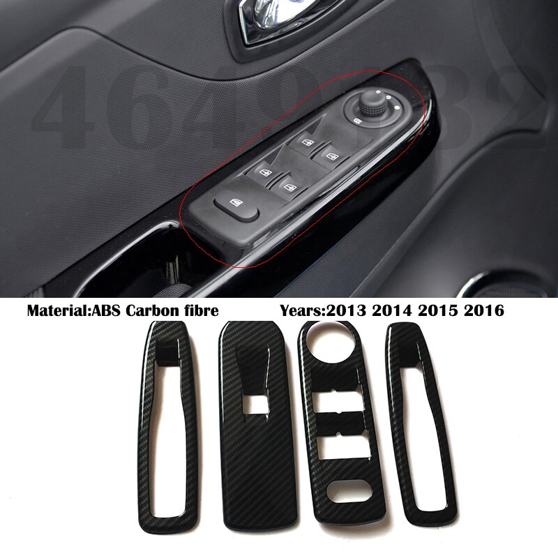 Voor Renault Clio 4 Clio4 14 15 16 Carbon Auto Armsteun Vensterglas Lift Schakelaar Knop Panel Cover trim Accessoires: Glass lift