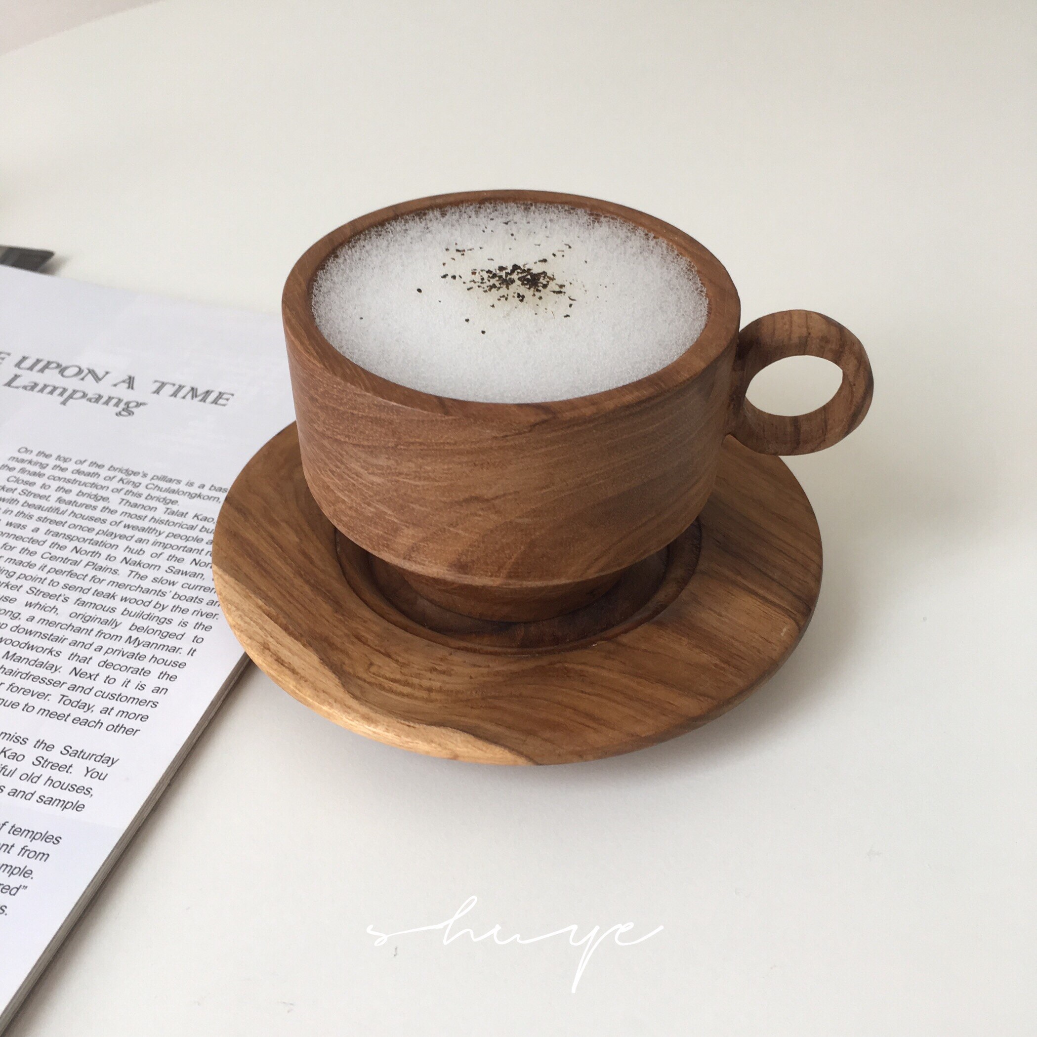 Taza de café de madera hecha a mano, vaso alto de vino tinto, fondo plano, leche Latte, artesanías, taza de cerveza reutilizable con mango, 150ml, 1 ud.