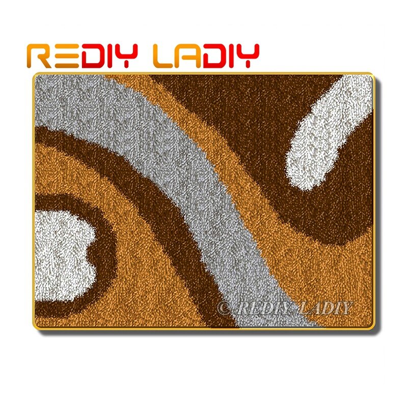 Latch Hook Kits Make Your Own Rug Rainbow Strip Crocheting Cushion DIY Carpet Rug Set Acrylic Yarn Printed Canvas Hobby &amp; Crafts: ZD232