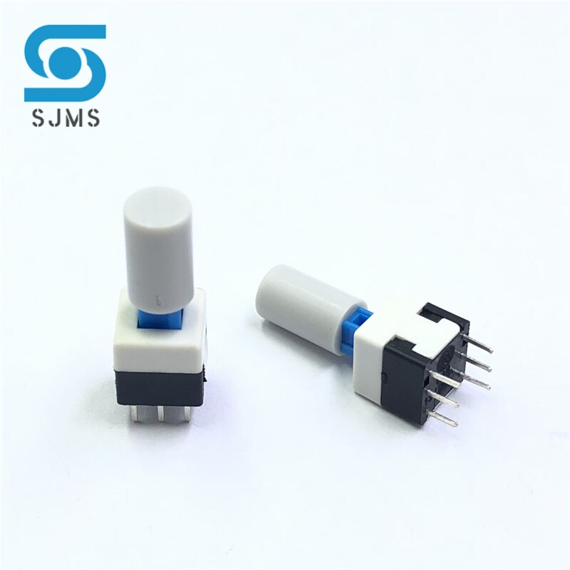 Interruptor de botón táctil autoblocante, 5,8x5,8 MM, 7x7MM, 8x8MM, 8,5x8,5 MM, microinterruptor de reinicio, tapa táctil A04, 10 unidades: XXL / Gris