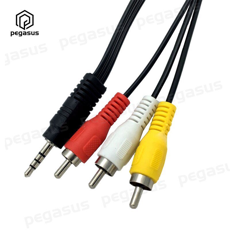 Dc 3.5Mm Male Jack 4 Poort 3-RCA Adapter Audio Stereo Verlengkabel 1.5M