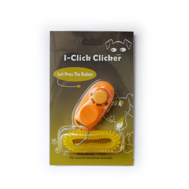 1PC Portable Pet Clicker Whistle Training Guide Wrist Band Delicate Pets Dog Cat Button Trainer Pet Dog Supplies: orange
