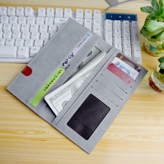 Men's Wallet Thin slim wallet Leather long Male Clutch mens wallets coin hand Purse pocket Cartera hombre billetera hombre