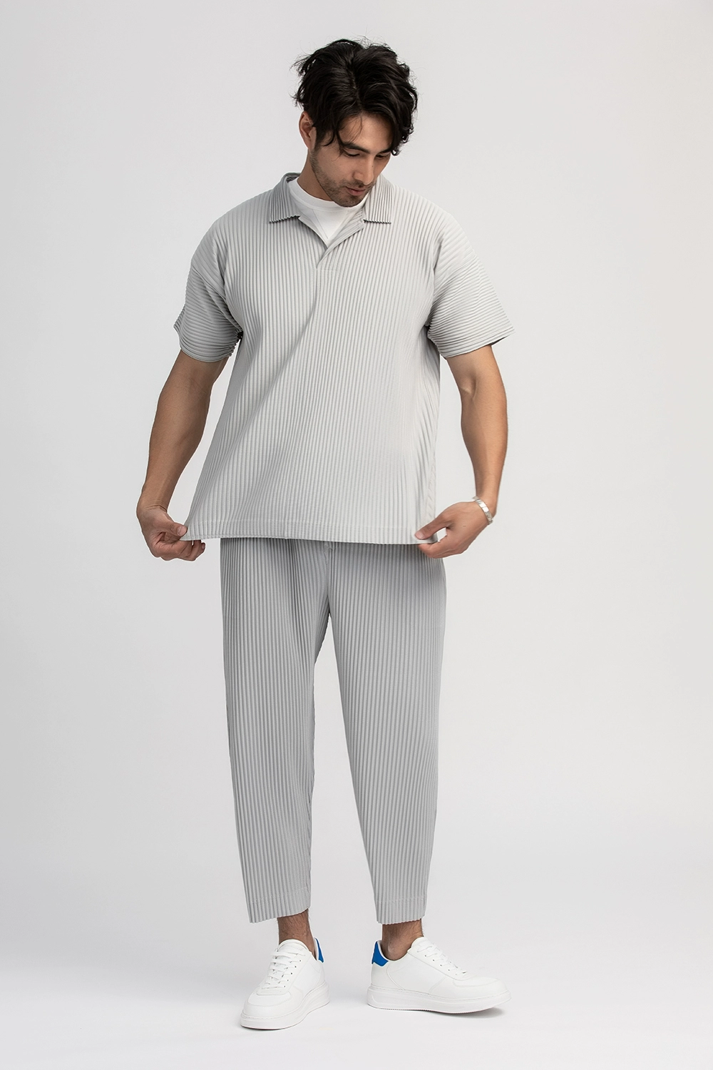 Miyake Plissee Hosen Solide Konische Hosen Bleistift Hosen Vier-saison Casual Böden Japanischen Streetwear Miyake Männer