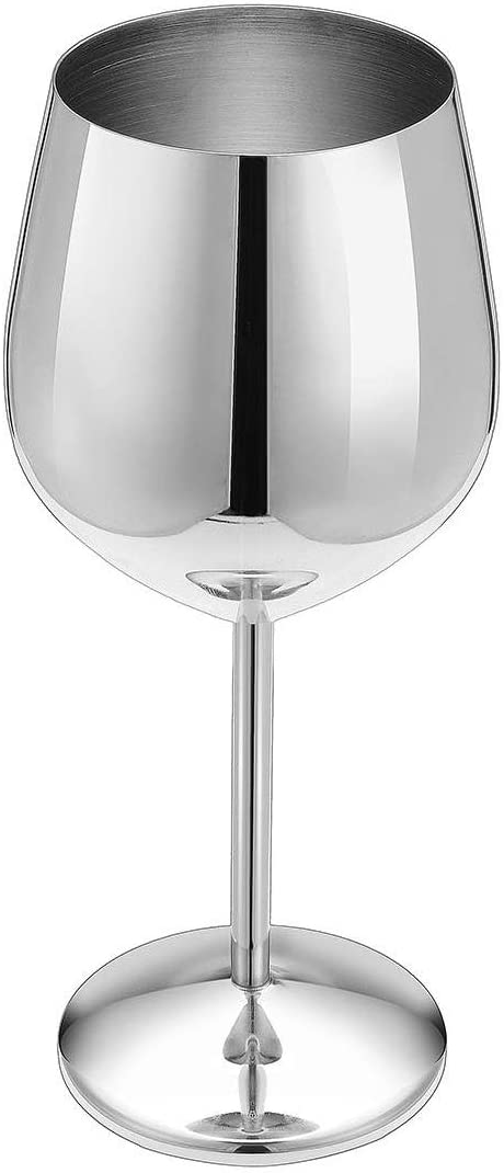 Rustfrit stål kobberbelagt enkeltlags bæger anti-fald glas cocktailglas 500ml vinkopper champagneglas: Sølv 1pc