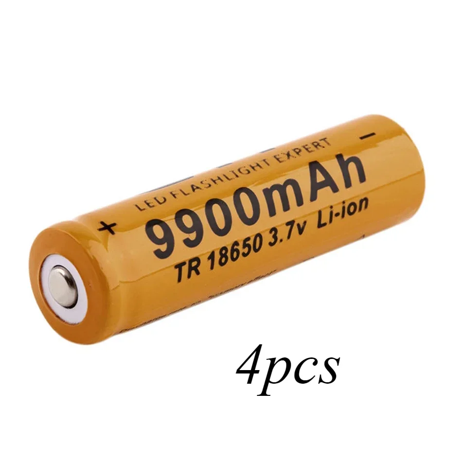 18650 Battery 9900mAh 3.7V 18650 Li-ion Batteries Rechargeable Battery for Flashlight Torch: WHITE
