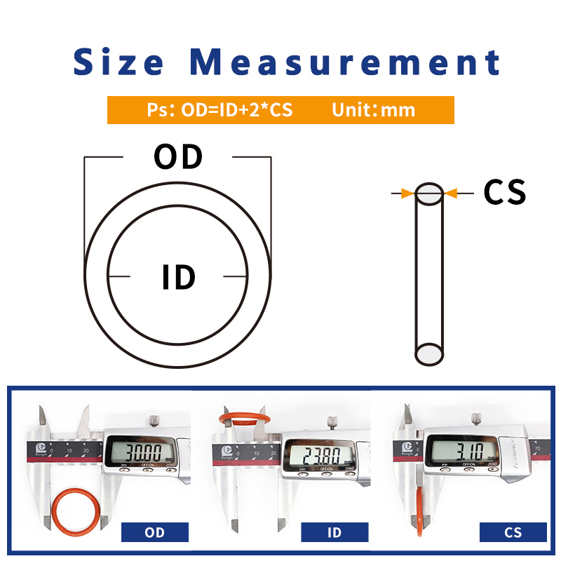 Red Silicon O-ring Silicone/VMQ CS3mm Thickness OD55/60/65/70/75/80/85/90/95/100*3mm O Ring Seal Rubber Gasket Washer Rings