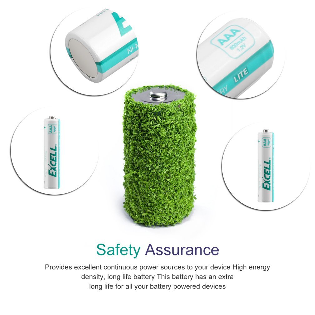 2PCS EXCELL AA Rechargeable Battery 1.2V 2400mAH AA Ni-MH Durable Low Self Discharge Precharged Rechargeable Batteries