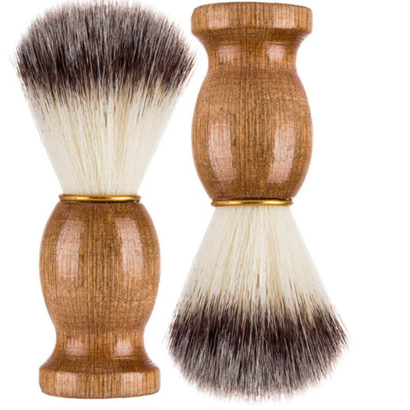 Naturlig grevlinghår barberkost for menn barbersalong menn ansiktsskjeggrengjøringsapparat barberverktøy barberhøvelbørste med trehåndtak