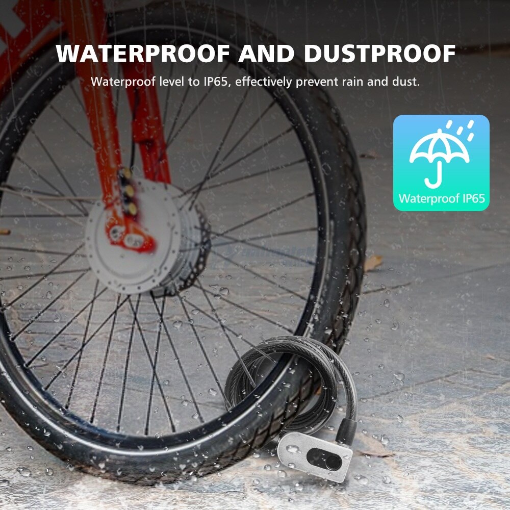 Stainless Steel Cable Anti-Theft Smart Bike Bicycle USB Fingerprint Lock Quick Unlock Waterproof Motorcycle Cycle MTB Door Lock