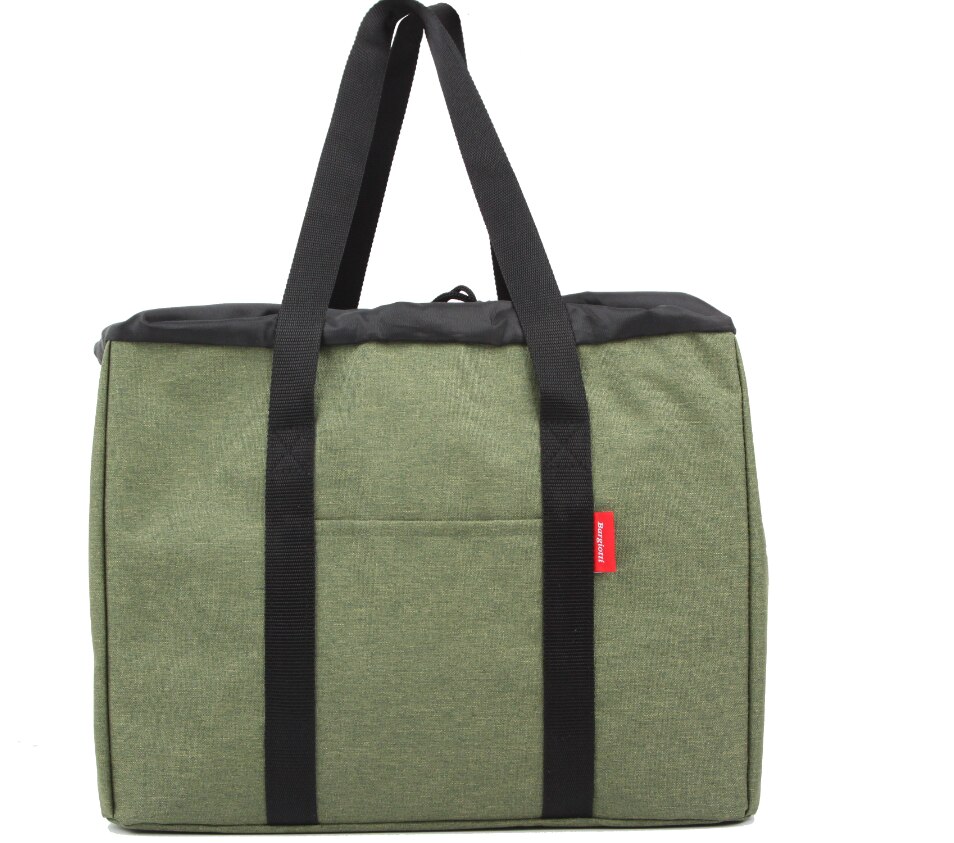 Eco-sacos frescos e isolados, saco térmico isolado, transporte quente frio reusável fino resistente do alimento do tote da mercearia grande, cordão: Khaki