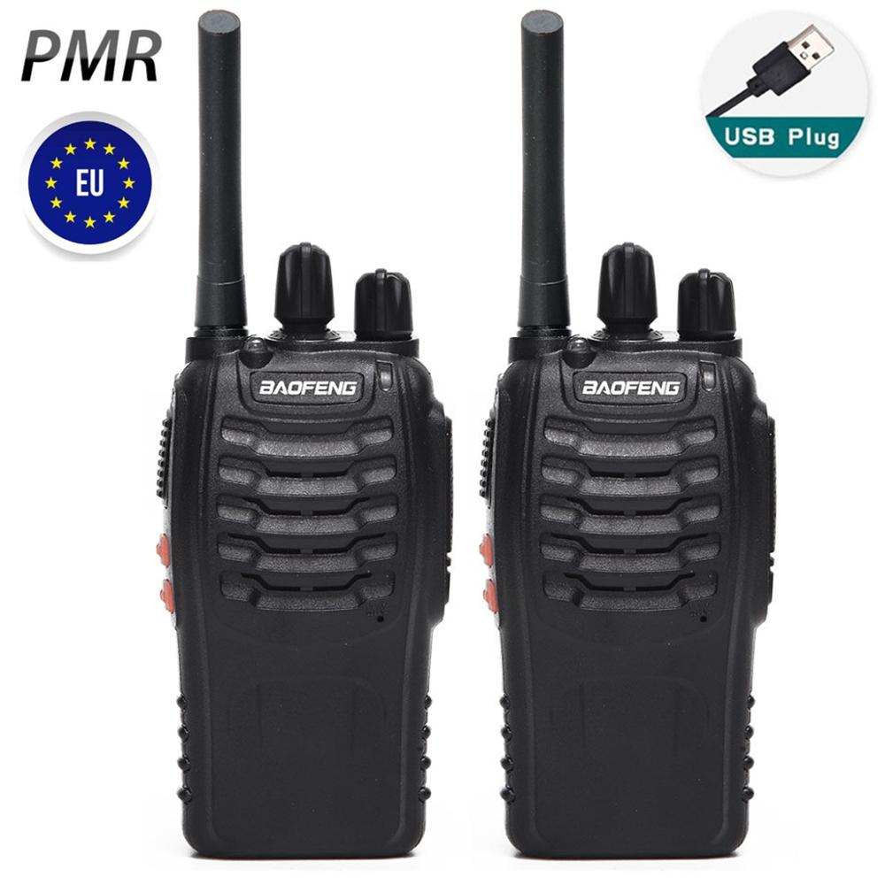 2 Stuks Baofeng BF-88E Pmr Walkie Talkie Upgrade Van BF888S 0.5W Uhf 446 Mhz 16CH Draagbare Twee-weg radio Met Usb Oplader Voor Eu Gebruiker