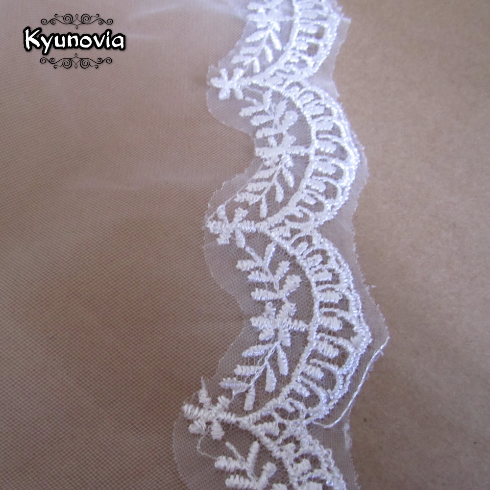 Kyunovia – voile de mariée blanc à 2 niveaux, voile de mariée, court, avec peigne, pour mariage, A00187