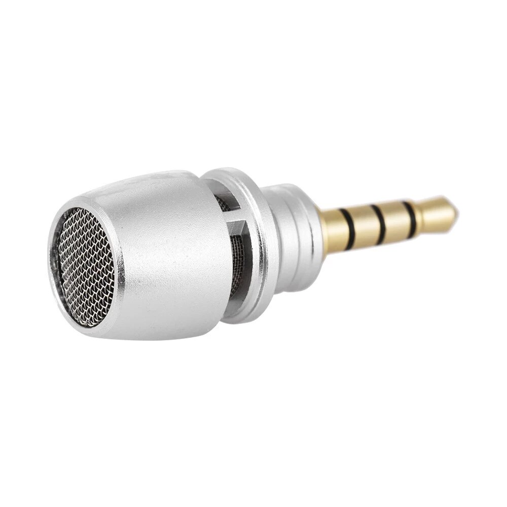 Smartphone Portable Mini Microphone Omni-Directional Cellphone Mic For Meeting Recorder For 3.5mm Jack Mobile Phone: Silver