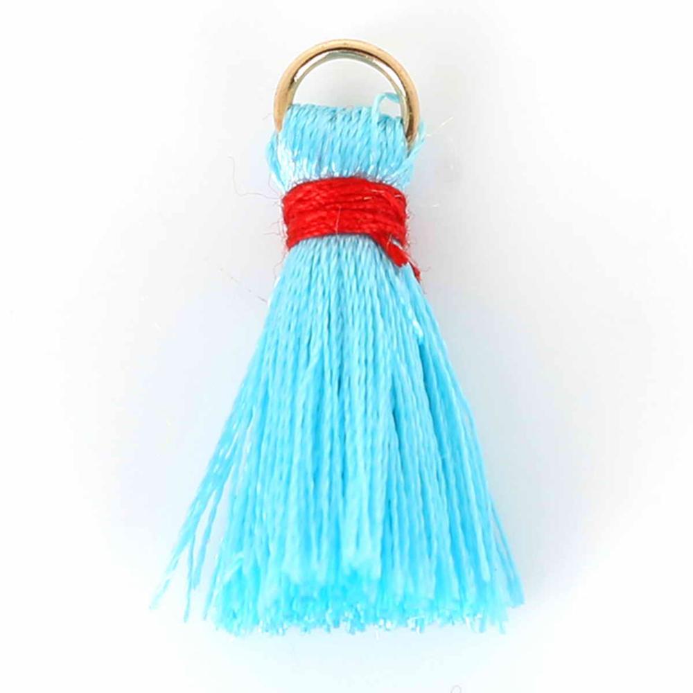 20mm 100 /zak zijden mini kwastjes bedels sieraden maken bevindingen materialen bevindingen & componenten materiaal 18 kleuren: Lichtblauw
